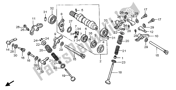 All parts for the Camshaft & Valve of the Honda TRX 400 EX Fourtrax 2000