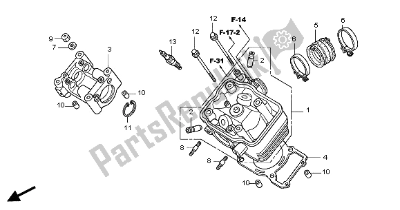 Alle onderdelen voor de Cilinderkop van de Honda CBR 125 RW 2005