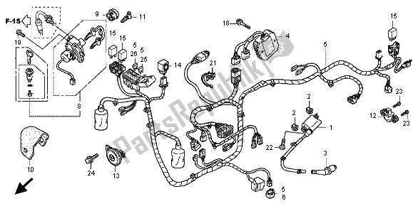 All parts for the Wire Harness of the Honda SH 150 2012