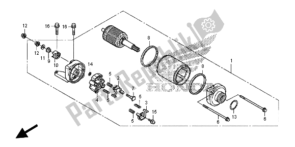 All parts for the Starting Motor of the Honda NC 700S 2012