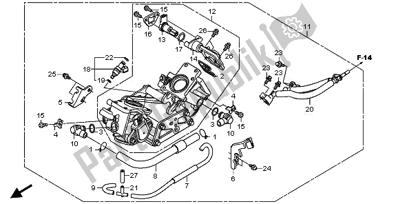 All parts for the Throttle Body of the Honda XL 125V 2011