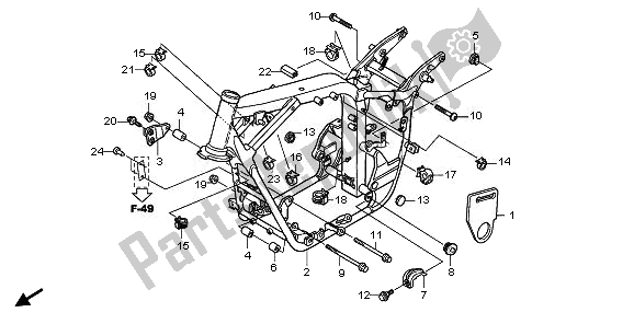 All parts for the Frame Body of the Honda VT 750 SA 2010