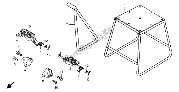 All parts for the Step of the Honda CR 250R 2001