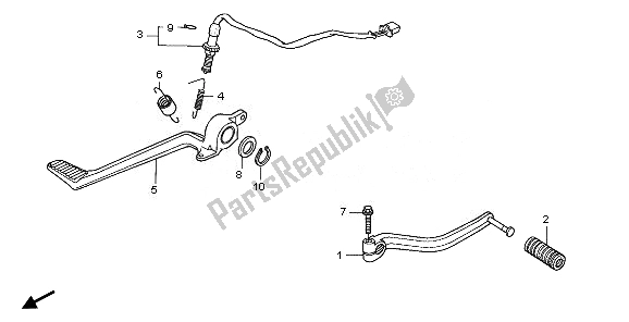 Tutte le parti per il Pedale Del Freno E Cambio Pedale del Honda CBR 1100 XX 2008