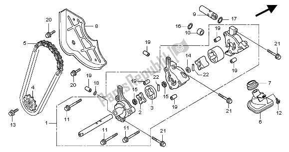 All parts for the Oil Pump of the Honda GL 1800A 2004