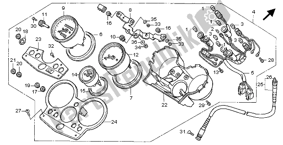 All parts for the Meter (mph) of the Honda CB 1000F 1995