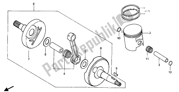 Todas las partes para Cigüeñal Y Pistón de Honda CR 250R 1986