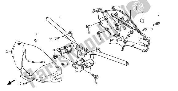 All parts for the Handle Pipe & Handle Cover of the Honda SH 300A 2009