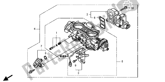 All parts for the Throttle Body of the Honda GL 1800 2013