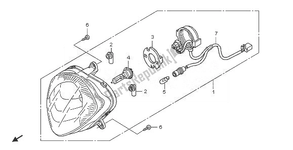 Tutte le parti per il Faro del Honda PES 125R 2008