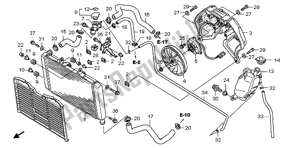 All parts for the Radiator of the Honda CBF 600 SA 2009