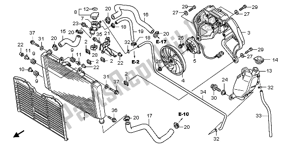 Alle onderdelen voor de Radiator van de Honda CBF 600 SA 2009