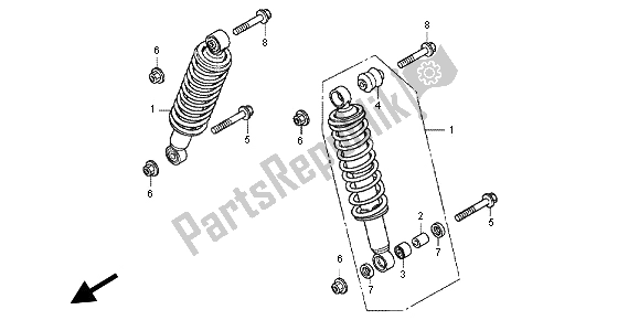 All parts for the Front Cushion of the Honda TRX 420 FE Fourtrax Rancer 4X4 ES 2012