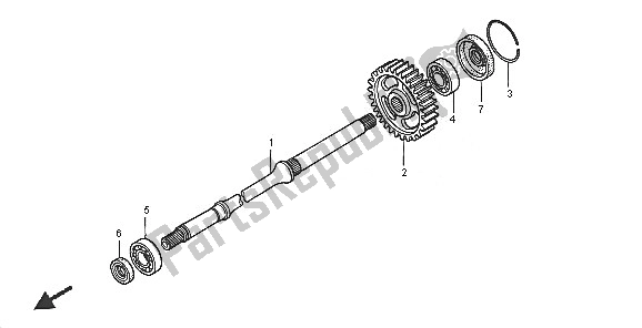 All parts for the Final Shaft of the Honda TRX 500 FA Fourtrax Foreman 2005