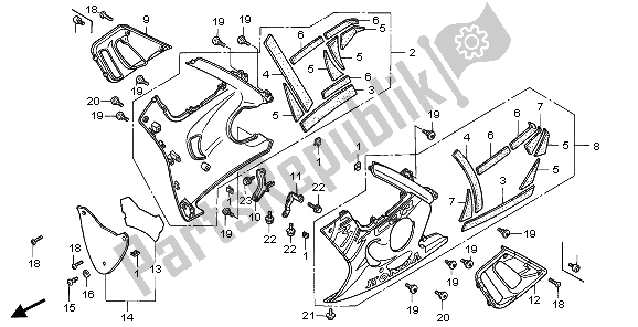 Todas las partes para Capucha Inferior de Honda CBR 600F 1995
