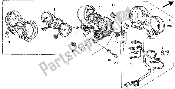 All parts for the Meter (mph) of the Honda CBF 600N 2006