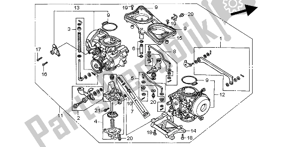 Tutte le parti per il Carburatore Assy del Honda GL 1500 SE 1998