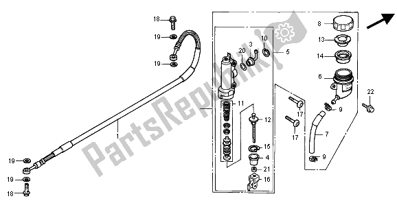 Todas las partes para Cilindro Maestro Del Freno Trasero de Honda CR 125R 1995