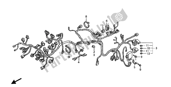 All parts for the Wire Harness of the Honda ST 1100A 1994