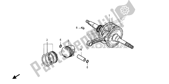 Todas las partes para Cigüeñal Y Pistón de Honda SH 125D 2013