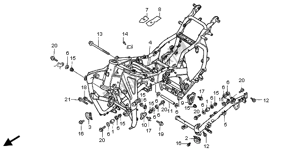 All parts for the Frame Body of the Honda GL 1500A 1996