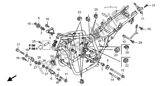 All parts for the Frame Body of the Honda CB 1300 2008
