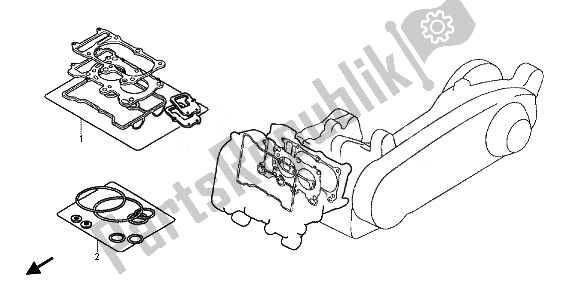 All parts for the Eop-1 Gasket Kit A of the Honda FJS 600D 2011