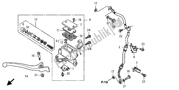 Todas las partes para Fr. Cilindro Maestro Del Freno de Honda SH 150R 2012