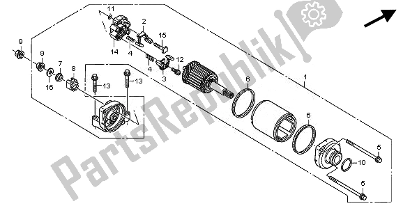 All parts for the Starting Motor of the Honda CBR 600 RA 2011