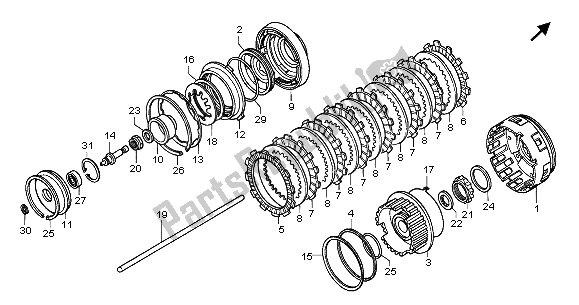 All parts for the Clutch of the Honda GL 1800A 2005