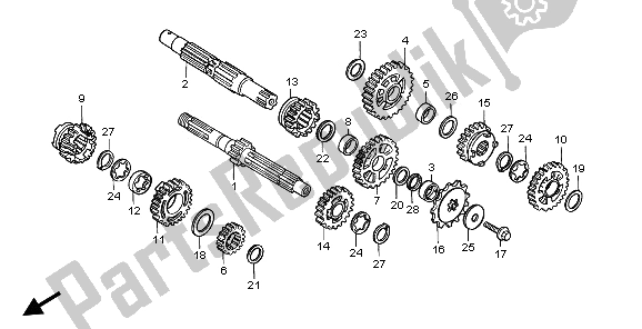 Wszystkie części do Przenoszenie Honda CR 250R 1996