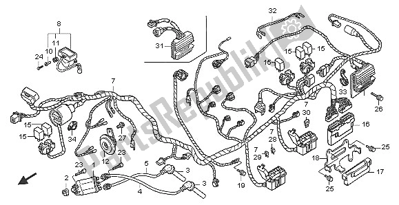 All parts for the Wire Harness of the Honda FJS 600D 2005