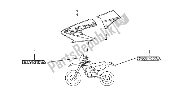 All parts for the Stripe of the Honda XR 650R 2005