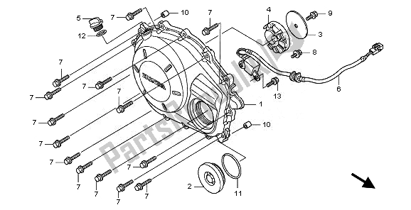 Todas las partes para Tapa Del Cárter Derecho de Honda CBF 1000 TA 2008