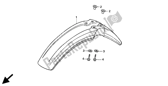All parts for the Front Fender of the Honda XR 600R 1994