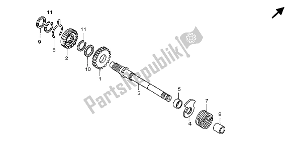 All parts for the Kick Starter Spindle of the Honda ANF 125 2007