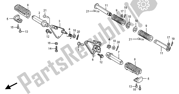 All parts for the Step of the Honda VT 125C 2000