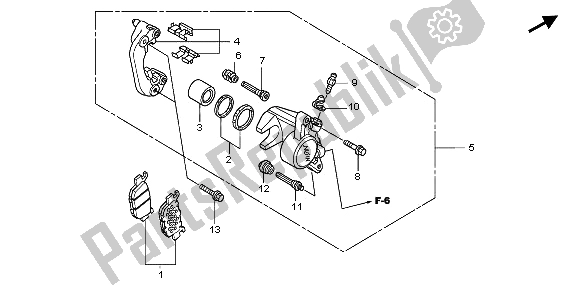 Tutte le parti per il Pinza Freno Posteriore del Honda SH 300A 2009