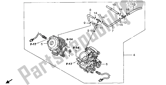 All parts for the Carburetor (assy.) of the Honda XL 650V Transalp 2006