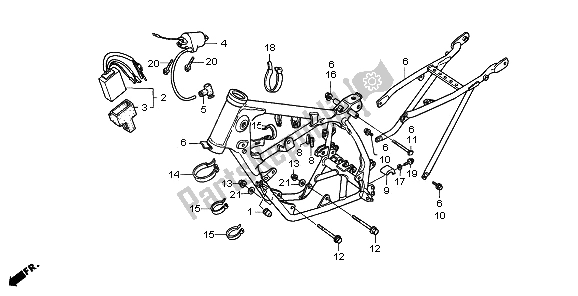 Tutte le parti per il Corpo Del Telaio E Bobina Di Accensione del Honda CR 80R 1995