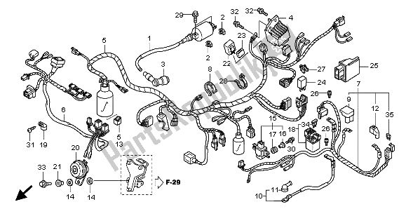 All parts for the Wire Harness of the Honda ANF 125 2007