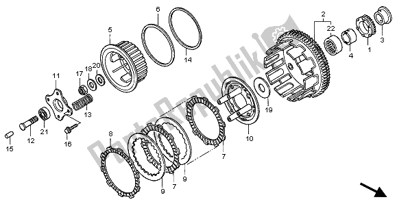 All parts for the Clutch of the Honda CBR 600F 1997