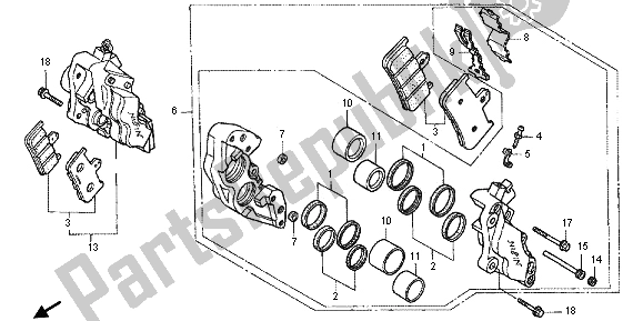 Tutte le parti per il Pinza Freno Anteriore del Honda RVF 400R 1995