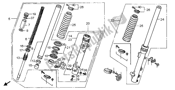 Todas las partes para Tenedor Frontal de Honda XL 600V Transalp 1995