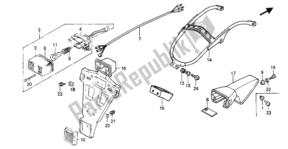 Todas las partes para Luz De La Cola de Honda XR 600R 1992