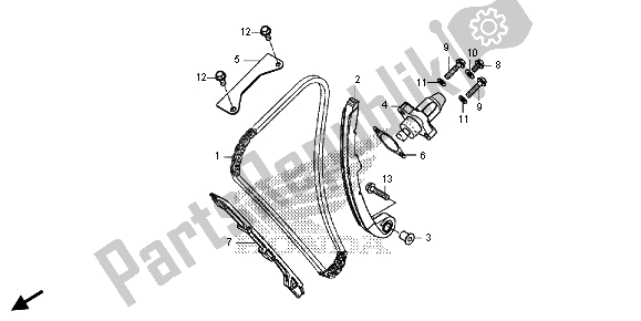 All parts for the Cam Chain & Tensioner of the Honda CBR 500R 2013