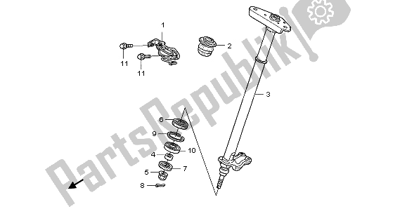 Toutes les pièces pour le Arbre De Direction du Honda TRX 450R Sportrax 37 KW TE 30U Australia 2004