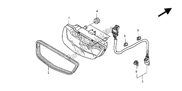 All parts for the Taillight of the Honda TRX 420 FA Fourtrax Rancher AT 2012