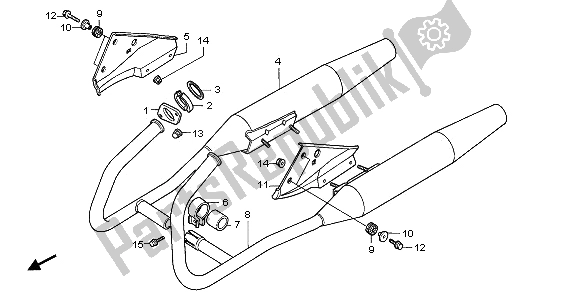 All parts for the Exhaust Muffler of the Honda CA 125 1995