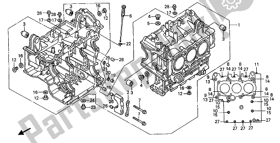 Todas las partes para Bloque Cilíndrico de Honda GL 1500 SE 1992